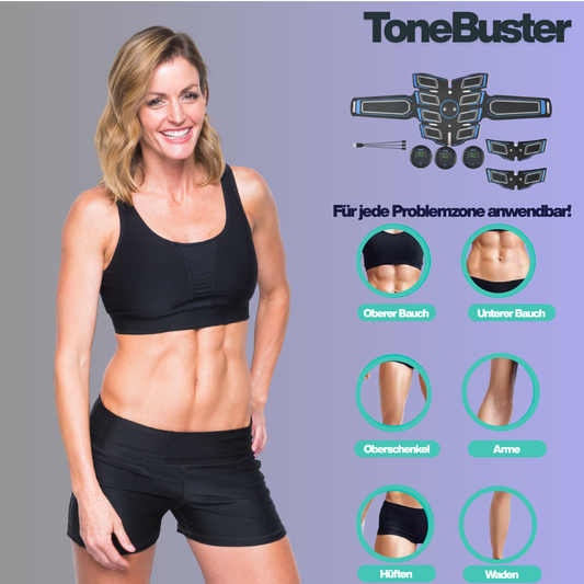 ToneBuster™ EMS Bauchmuskeltrainer – Muskelaufbau & Fettverbrennung ganz ohne Fitnessstudio!