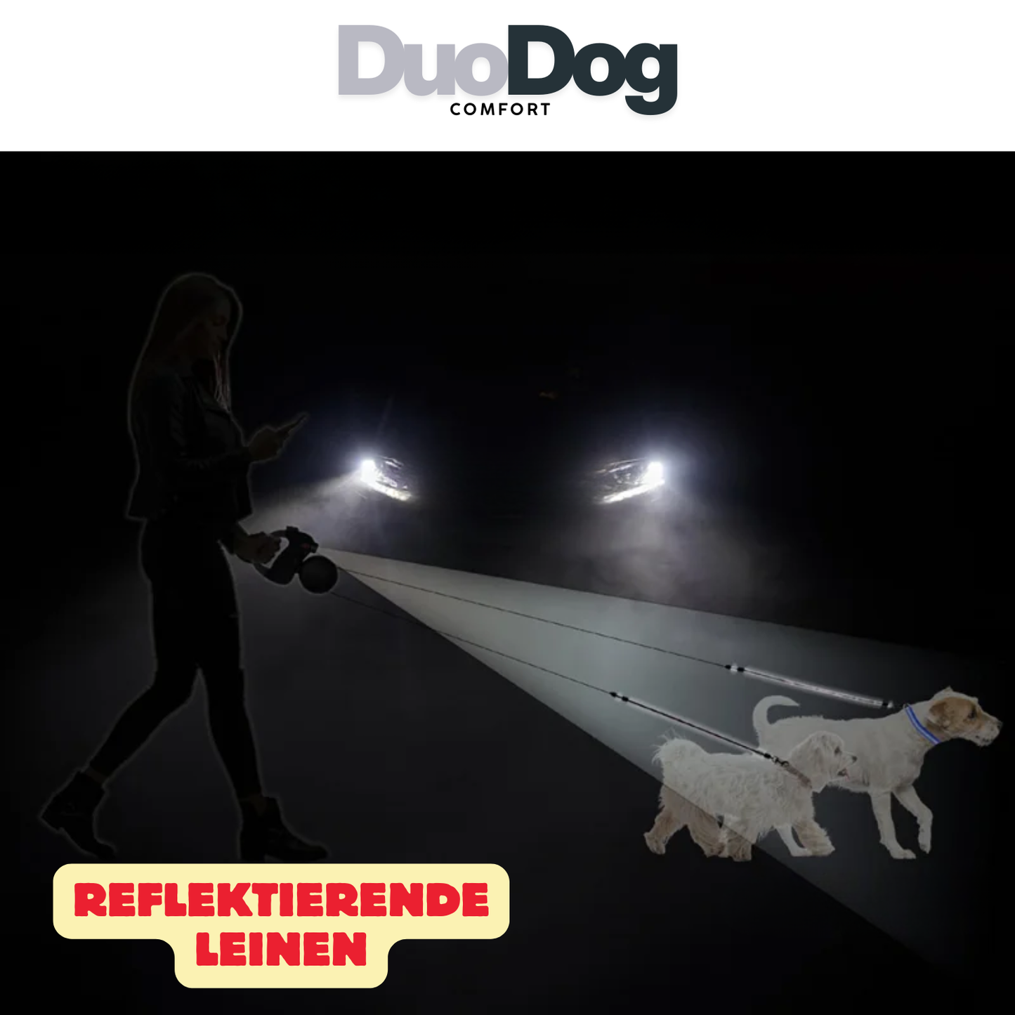 DuoDog Comfort - Die verhedderungsfreie Leine für 2 Hunde